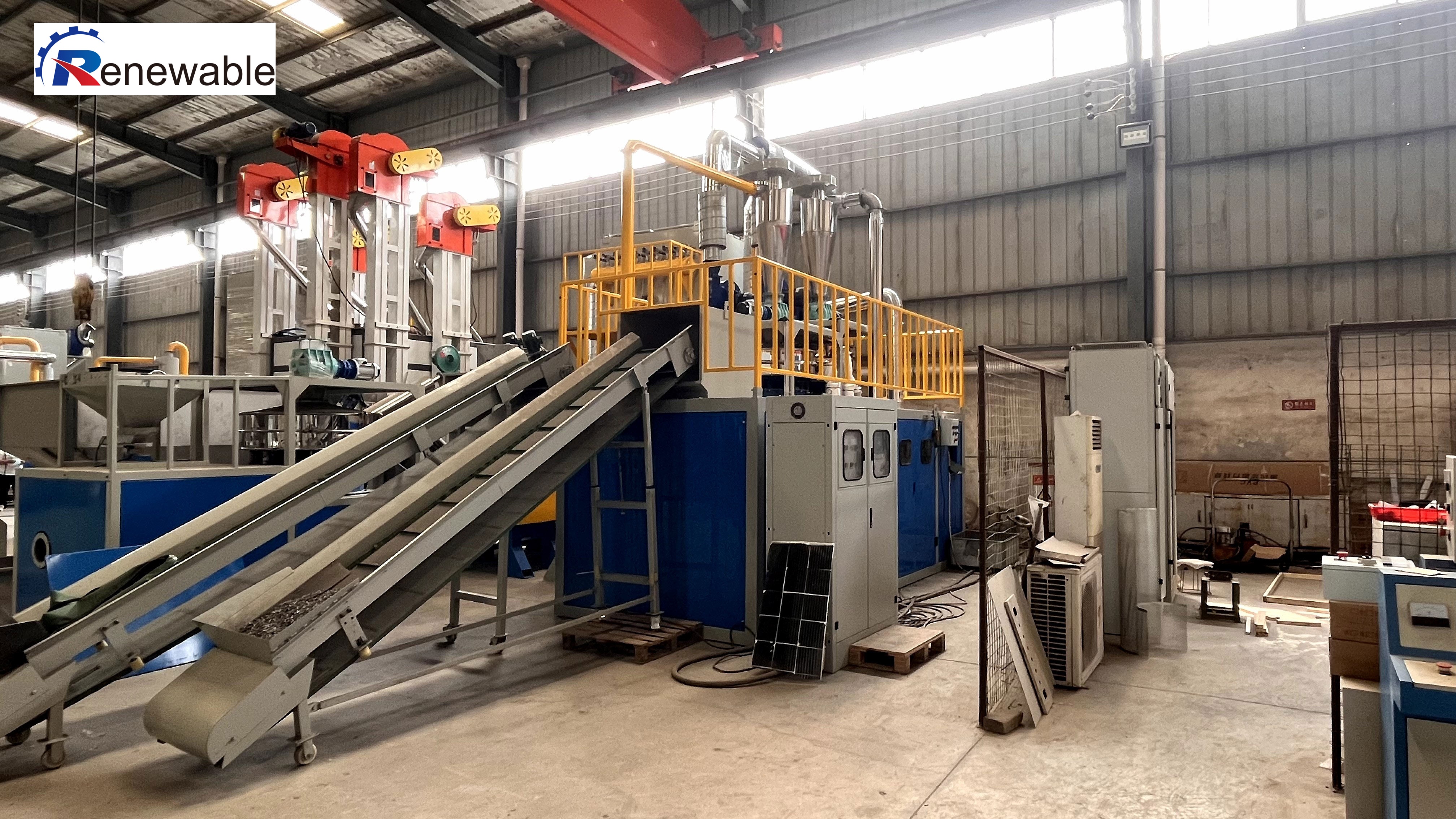 Photovoltaic panel recycling line